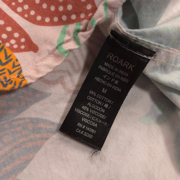 Roark Shirt Mens M Pink Multi Journey Zealandia Floral Classic Fit Short Sleeve - Picture 8 of 9